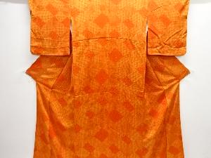 菱に抽象模様小紋着物